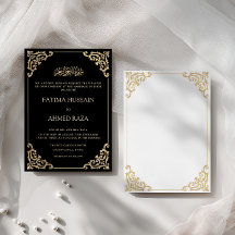Cadre doré antique somptueux Mariage musulman noir