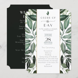 Invitation Cadre doré Emerald Forest Ordre de service