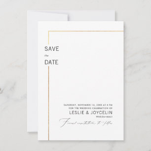 Invitation Cadre doré faux minimaliste de typographie PixDezi