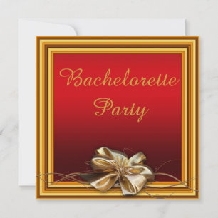 Invitation Cadre doré glamour et fête de Bachelorette à fauss