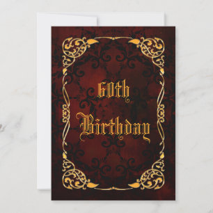Invitation Cadre doré gothique pour 60e anniversaire