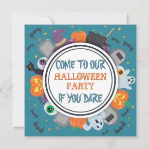 Invitation Cadre effrayant mignon pour fête d'Halloween