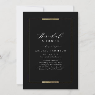 Invitation Cadre Elegance Noir Simple Fête des mariées modern