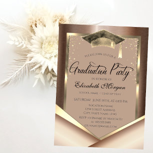 Invitation Cadre élégant et chic en or avec diamants pour la