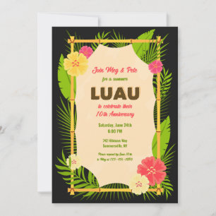 Invitation Cadre en bambou Luau
