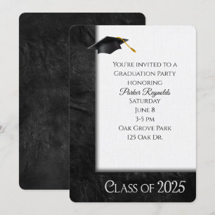 Invitation Cadre en cuir de la fête de graduation 2025
