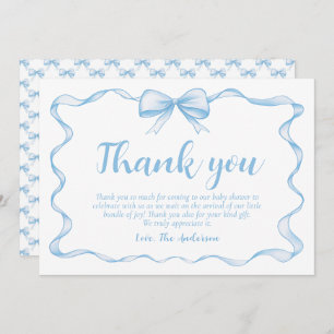 Invitation Cadre en ruban ondulé Baby shower en bois bleu fon