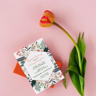 Invitation Cadre fleuri Boho