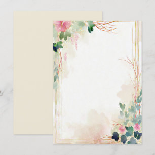Invitation Cadre floral aquarelle rose mariage vierge