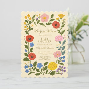 Invitation Cadre Floral Bébé en Fleur Baby Shower