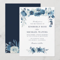 cadre floral bleu clair lune mariage