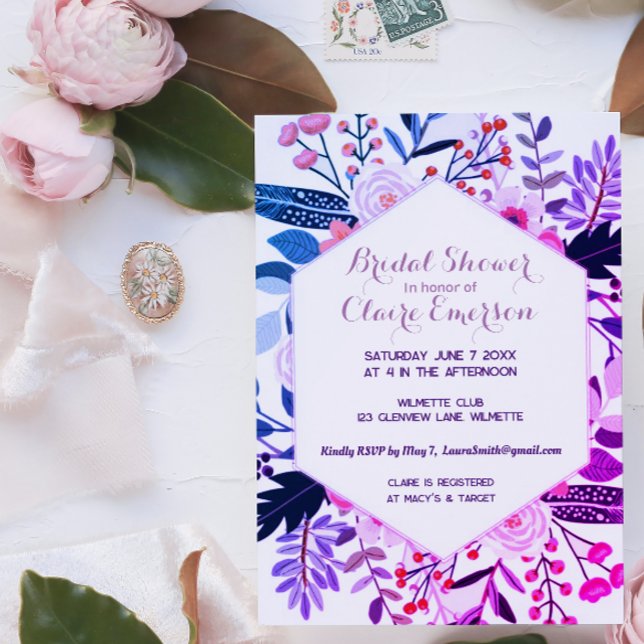 Invitation cadre floral bohème (Créateur téléchargé)