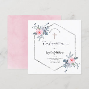 Invitation Cadre floral de confirmation