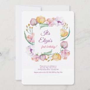 Invitation Cadre Floral de Printemps