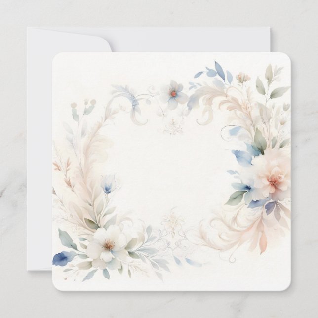Invitation Cadre floral élégant Fond pastel doux (Devant)