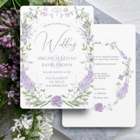 Cadre floral lilas lavande mariage catholique