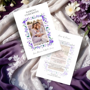 Invitation Cadre floral romantique Couleurs violettes 2 Photo