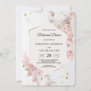 Invitation Cadre floral rose pastel élégant