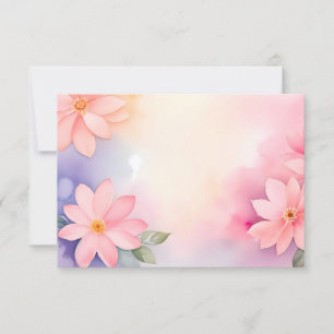 Invitation Cadre floral rose tendre avec bordure aquarelle