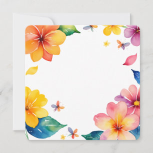 Invitation Cadre Floral Tropical Fond PNG Aquarelle