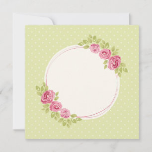 Invitation Cadre Floral Vintage Shabby Chic avec des Roses