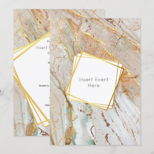 Invitation Cadre géométrique de l'agneau doré orange