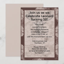Cadre Grunge et Fond Beige pour Anniversaire Adult