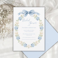 Cadre Hydrangea Bleue Élégant Ruban Mariage 