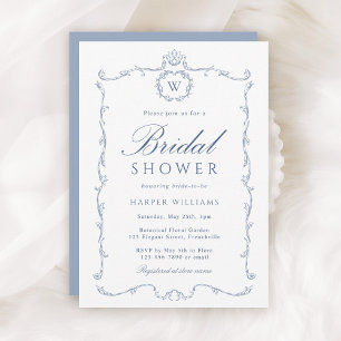 Invitation Cadre Mariage Champêtre Moderne Classique Bleu