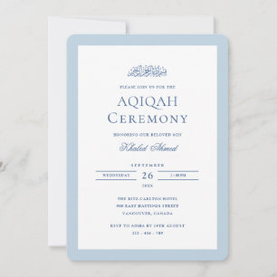 Invitation Cadre Minimal Formel Bleu pour Garçon pour Cérémon