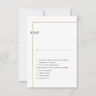 Invitation Cadre minimaliste en faux or PixDezines pour RSVP