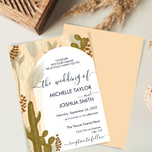 Invitation Cadre moderne Boho Cactus Pampas Arch