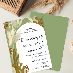 Invitation Cadre moderne Boho Cactus Pampas Arch