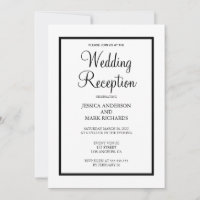 Cadre noir minimaliste pour réception de mariage
