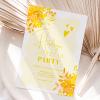Cadre ondulé jaune chaud boho floral Sweet 16