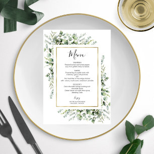 Invitation Cadre Or Verdure Eucalyptus Menu Mariage Invita