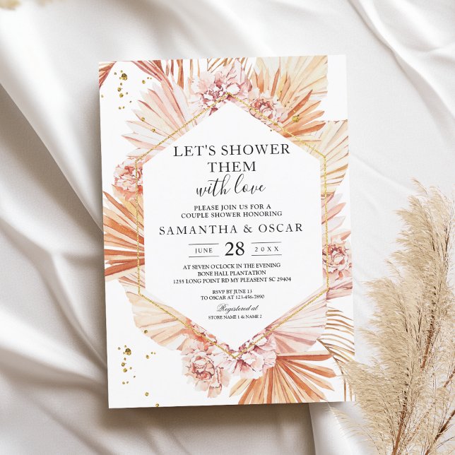 Invitation Cadre Orange Feutre De Palme Séché Déserté En Terr (Créateur téléchargé)