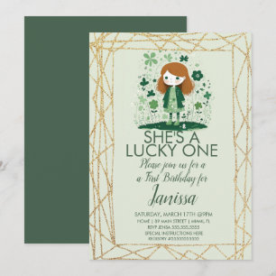 Invitation Cadre pailleté pour la fille de la Saint-Patrick