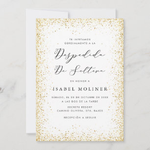 Invitation Cadre Parties scintillant or blanc Fête des mariée