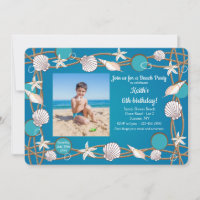 Cadre photo d'invitation de la vie marine