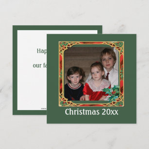 Invitation Cadre photo en verre vintage Rouge Vert Jeu