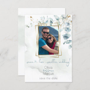 Invitation Cadre photo floral Dusty Green Eucalyptus