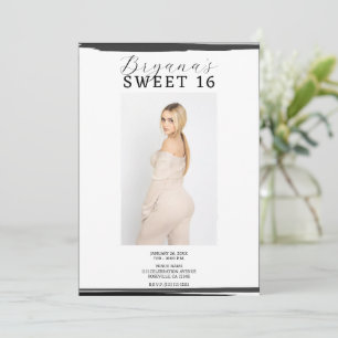 Invitation Cadre photo noir et blanc Tendance Moderne Douce 1