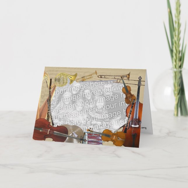 Invitation Cadre photo personnalisable d'Orchestra Instrument (Devant)