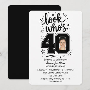 Invitation Cadre photo pour fête des 40 ans