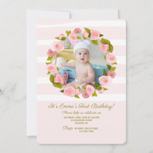 Invitation Cadre Photo Rose