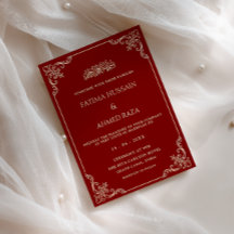 Cadre Rococo Vintage Or Bourgogne Mariage Musulman