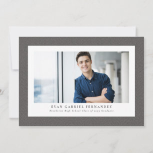 Invitation Cadre simple en tweed gris photo classique de remi