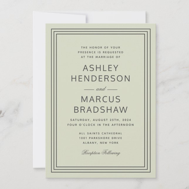 Invitation Cadre simple et élégant Mariage de mesure moderne (Devant)