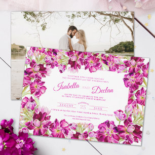 Invitation Cadre stock rose foncé aquarelle paysage